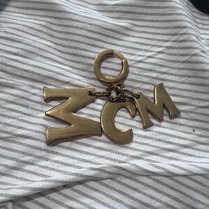 Gold MCM Letter Bag Charm